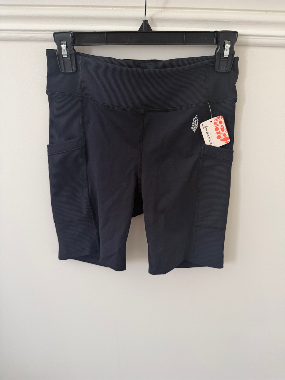 Free people, Free movement Black High-Waist Bike Shorts with Side Pockets-black
